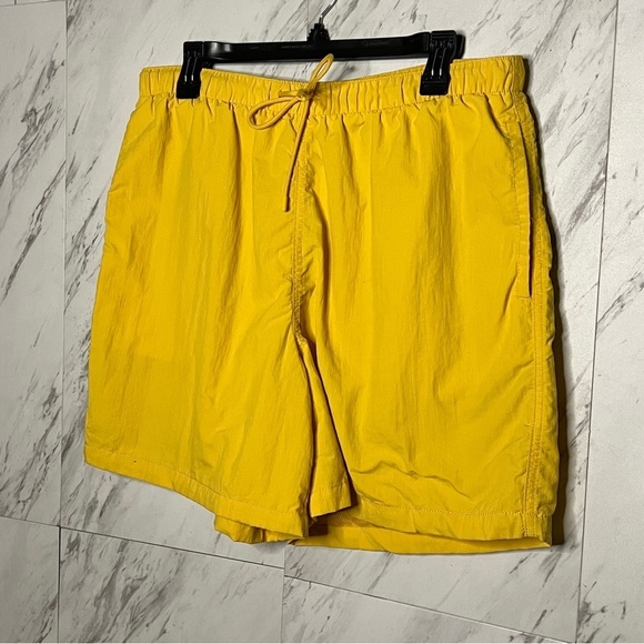 3/$60 LCKR Woven Nylon Yellow Gold Swim Shorts SZ XL - Picture 2 of 6